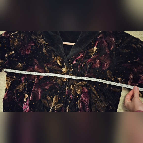 Vintage Velour Velvet Faux Fur Bomber Jacket - Picture 9 of 15